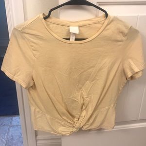 Yellow cropped shirt